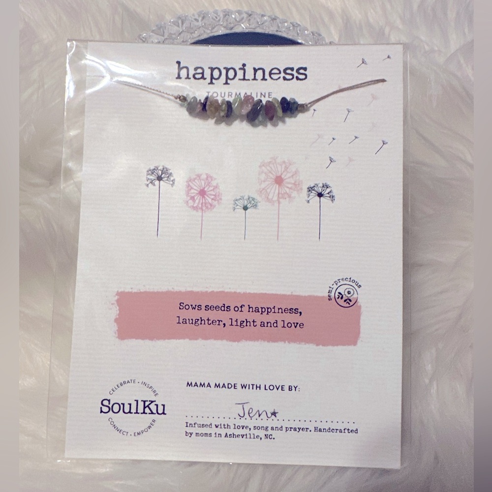 Happiness Handmade Necklace with Multicolor Tourmaline Beads